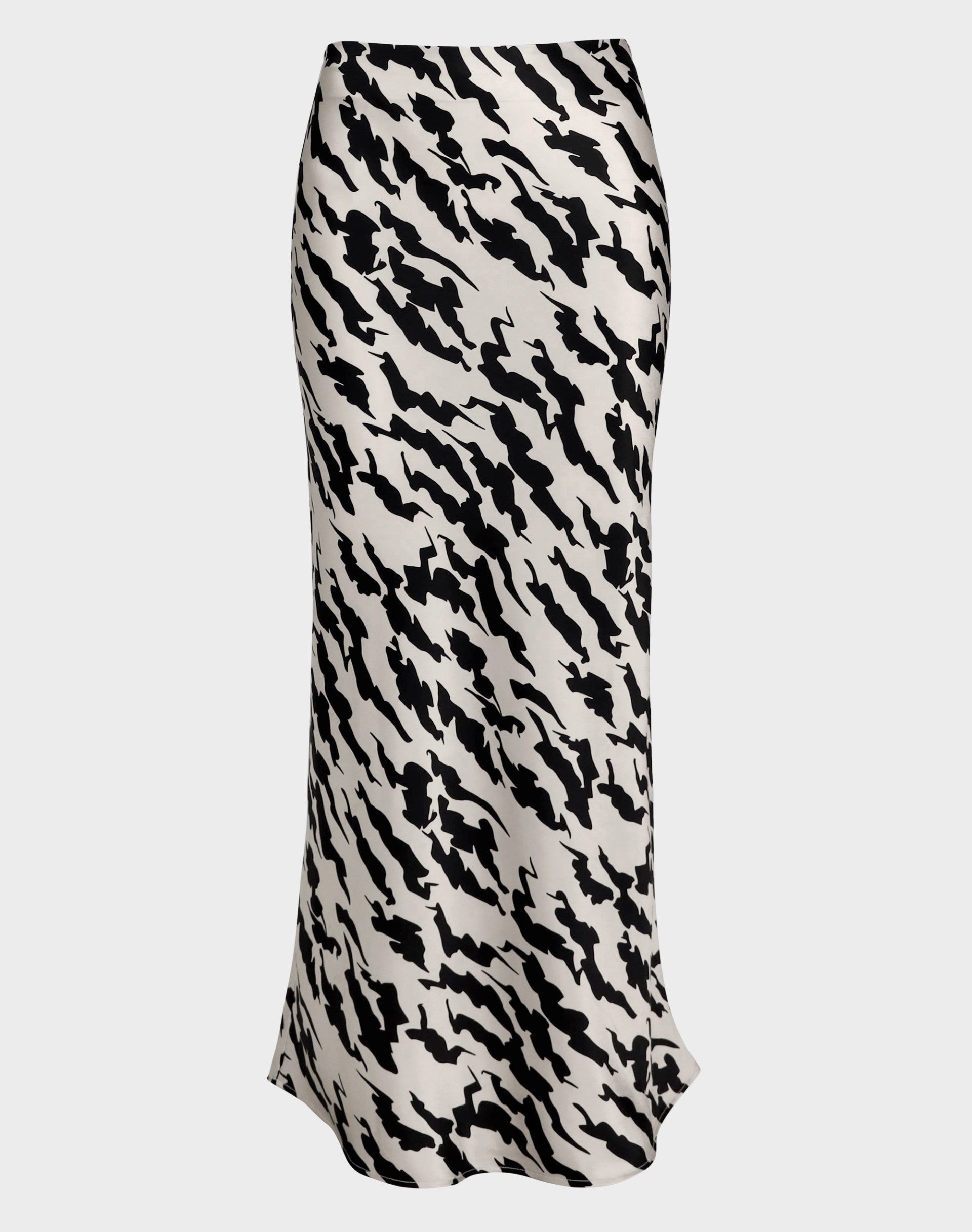 Black and White Print Midi Skirt