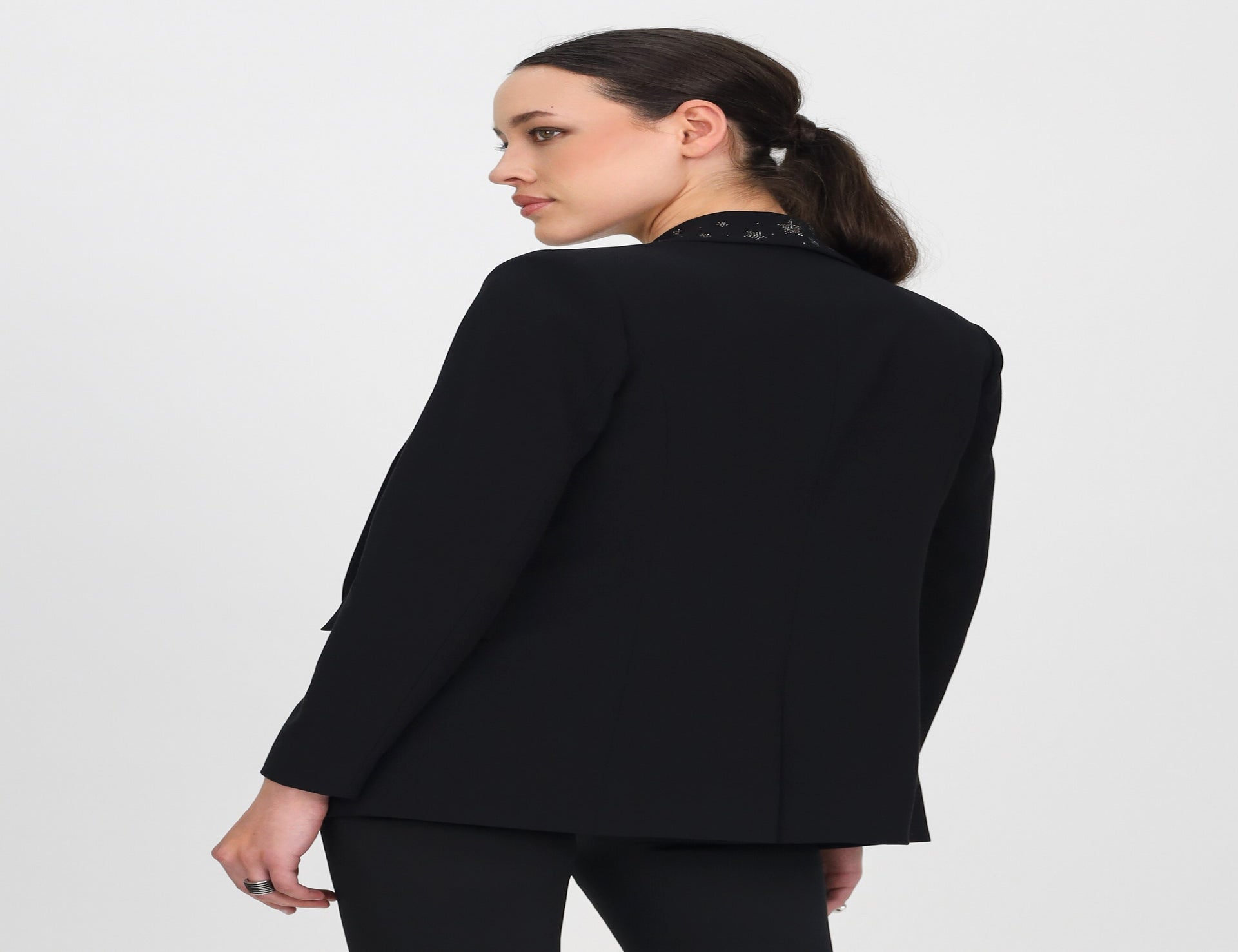 Black Embellished Blazer - Black - Jackets - Short - Women's Clothing ...