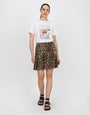 Camo Silk Cotton Mini Skirt