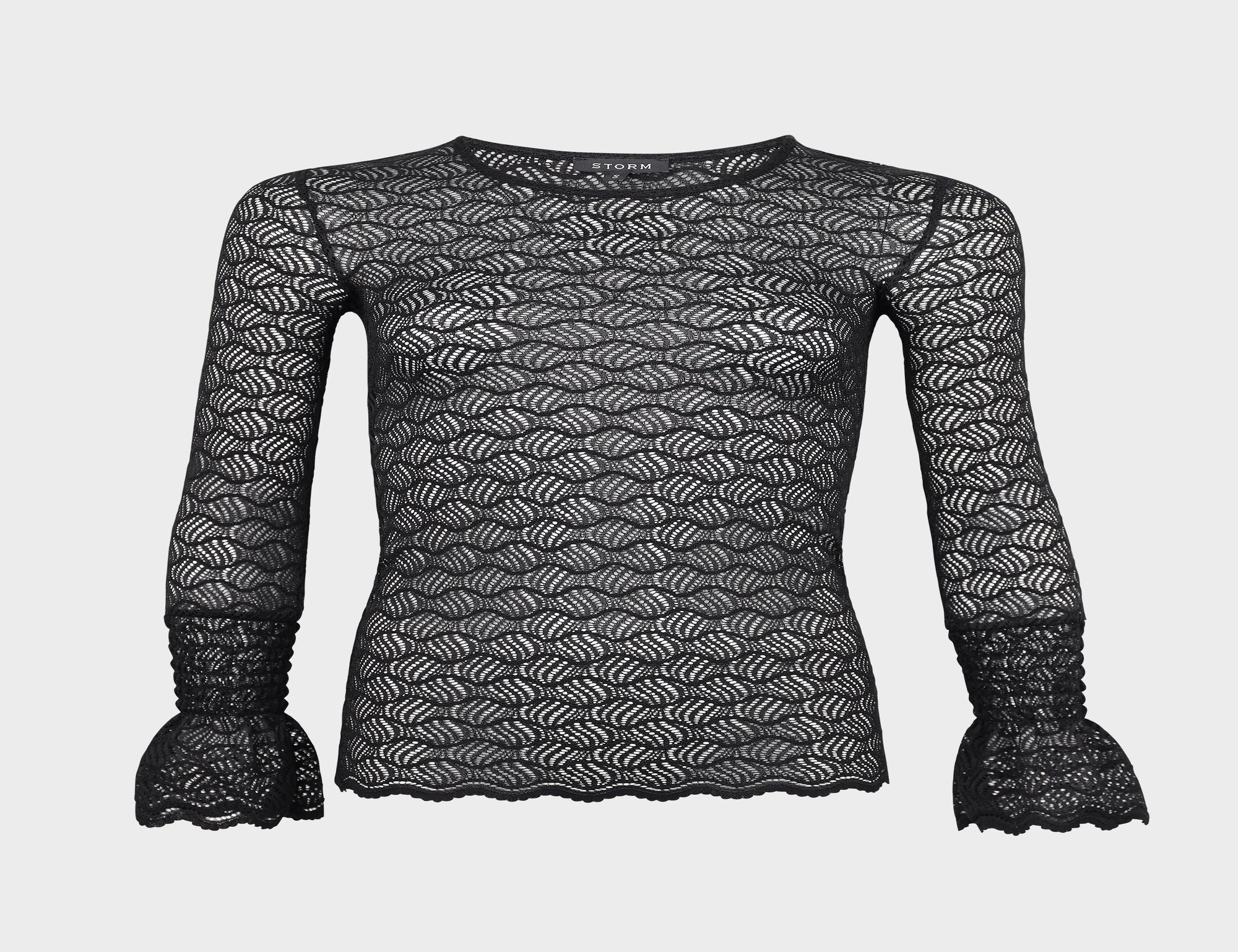 Ella Lace Layer Top - Black - Tops - Long Sleeve - Women's Clothing - Storm