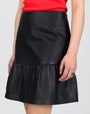 Flounce Leather Skirt