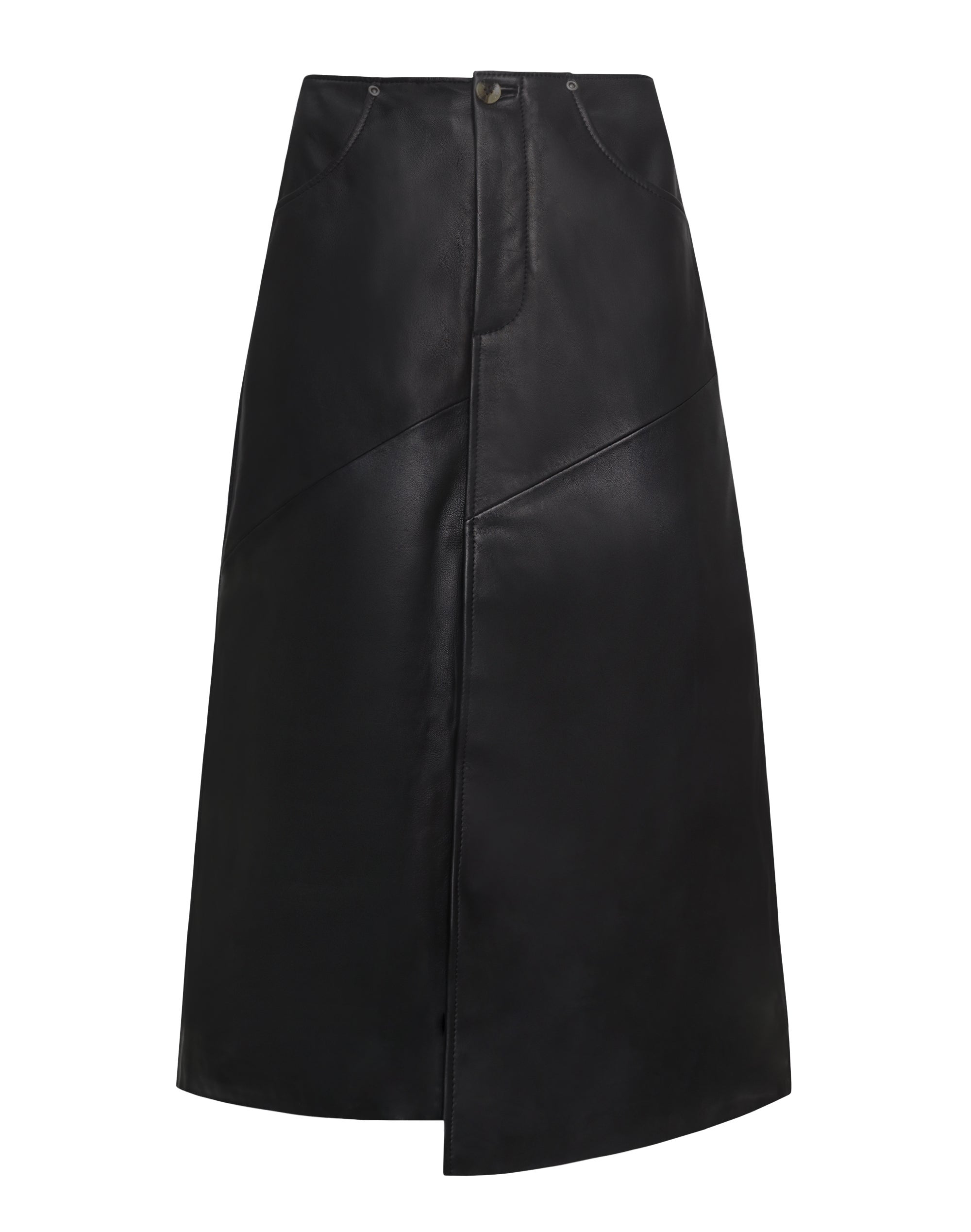 Front Split Leather Skirt