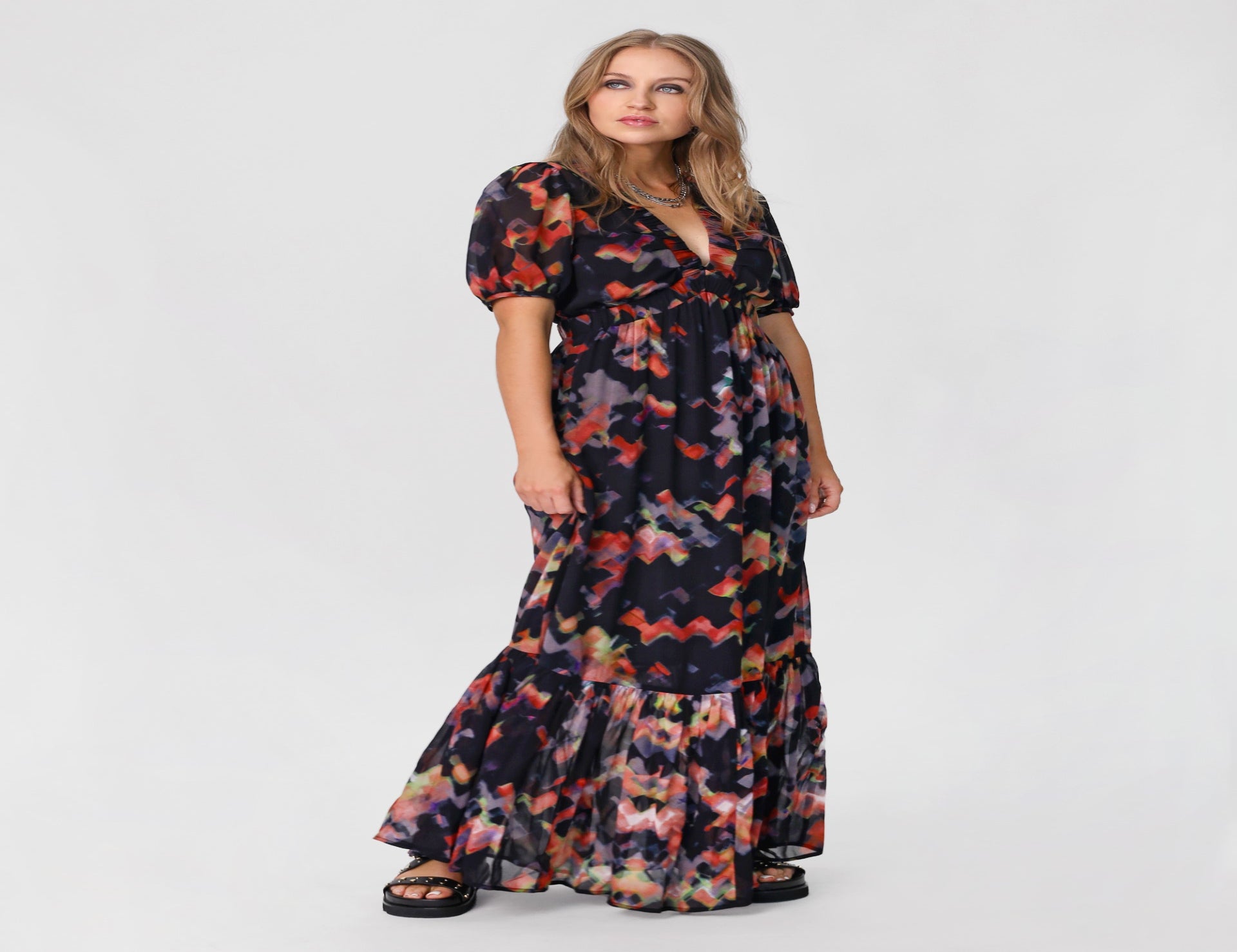Hybrid Print Maxi Dress - Multi - Dress - Maxi - Women's Clothing - Storm