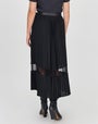 Lace Insert Pleated Skirt