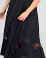 Lace Insert Pleated Skirt