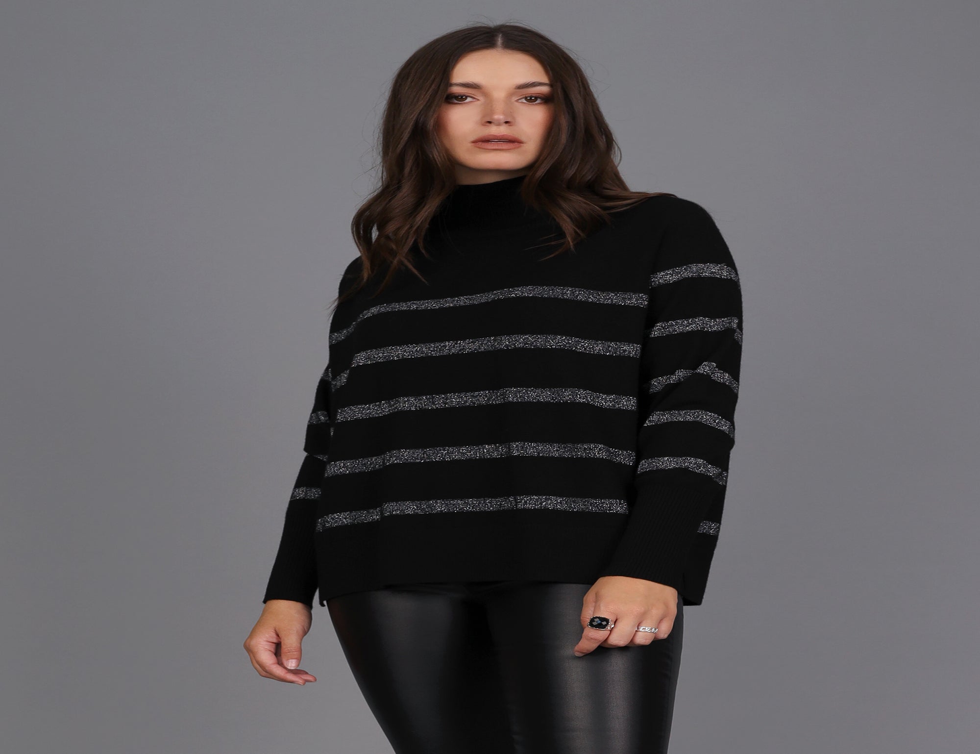 Lurex Stripe Sweater