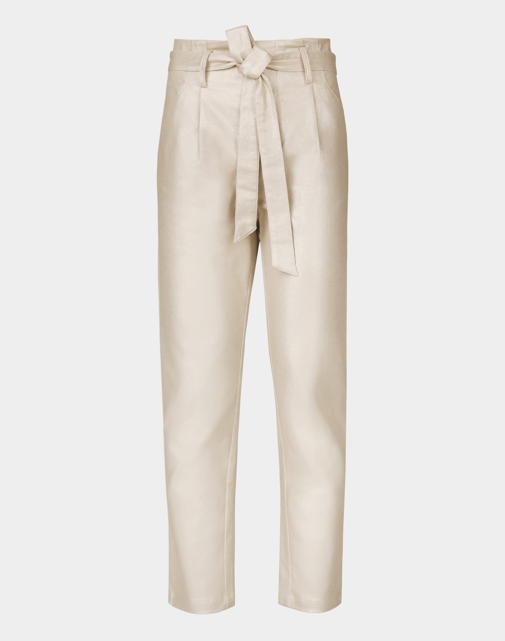 Metallic Belted Pant - Metallic - Pants - Cropped - Women's Clothing ...
