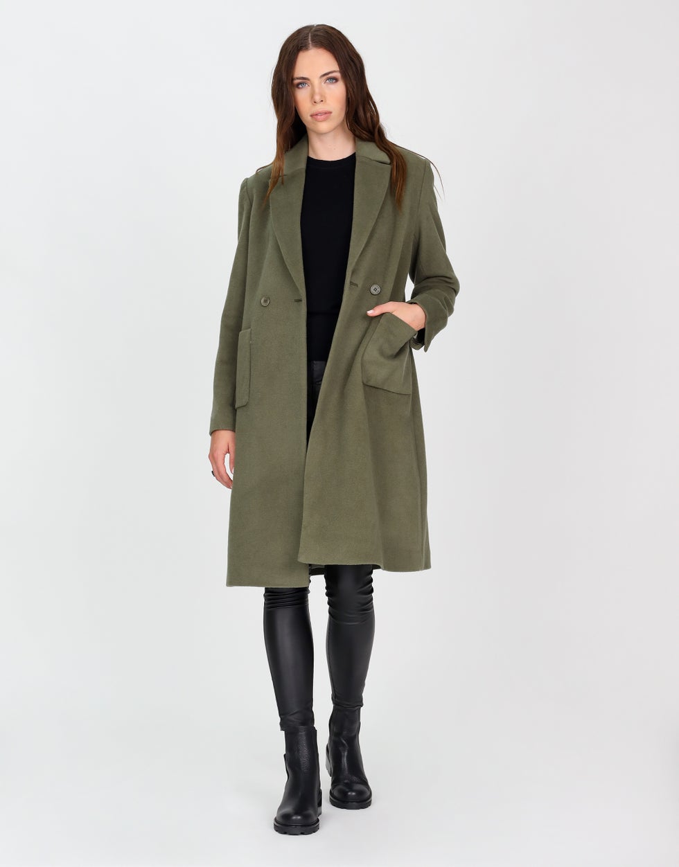 Military Wool Coat - Green - Jackets - Long - Women's Clothing - Storm