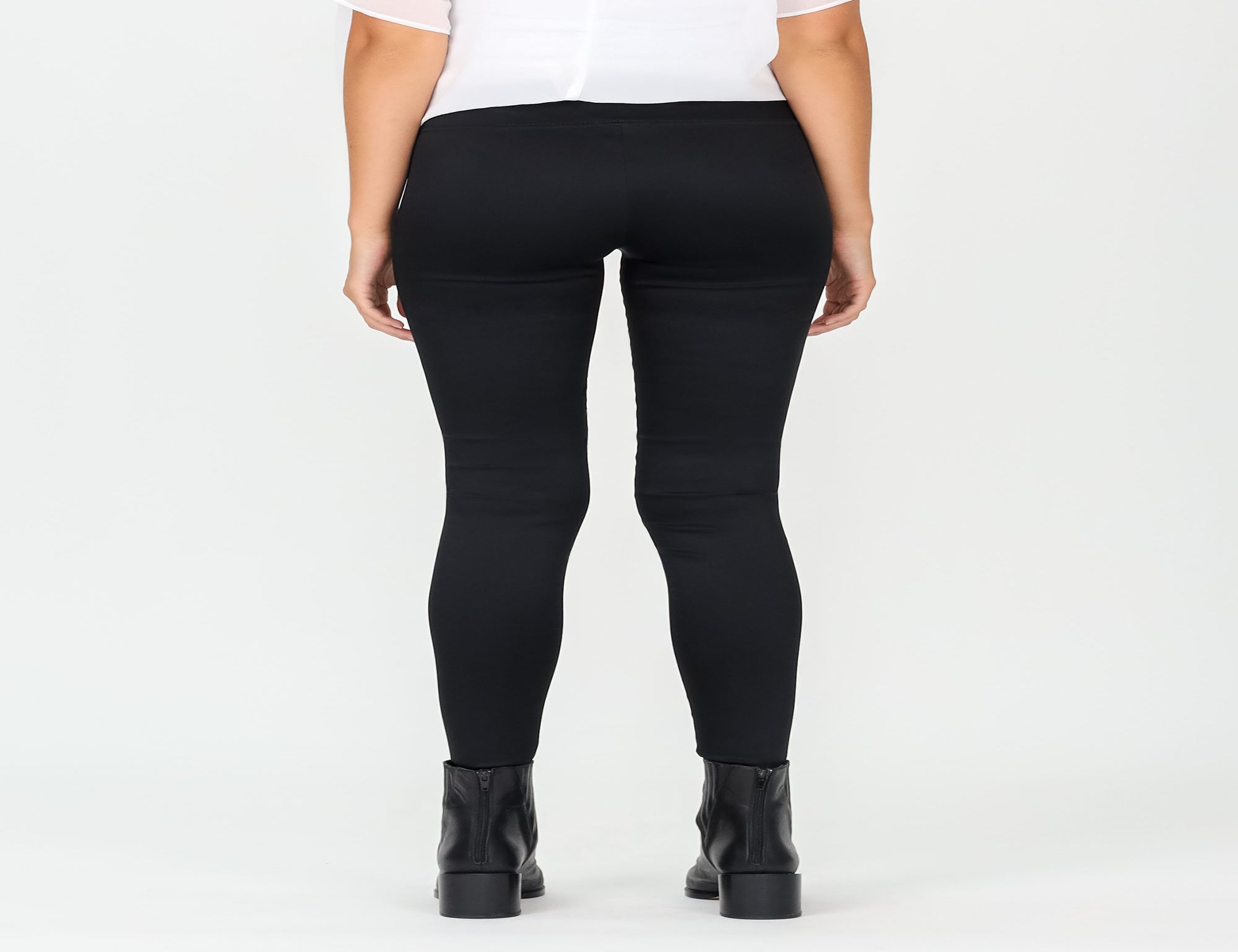 Pull On Satin Legging - Black - Pants - Full Length - Women's