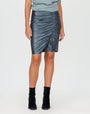 Ruched Leather Skirt