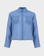 Silk Cotton Crop Shirt