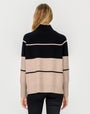 Stripe High Neck Sweater