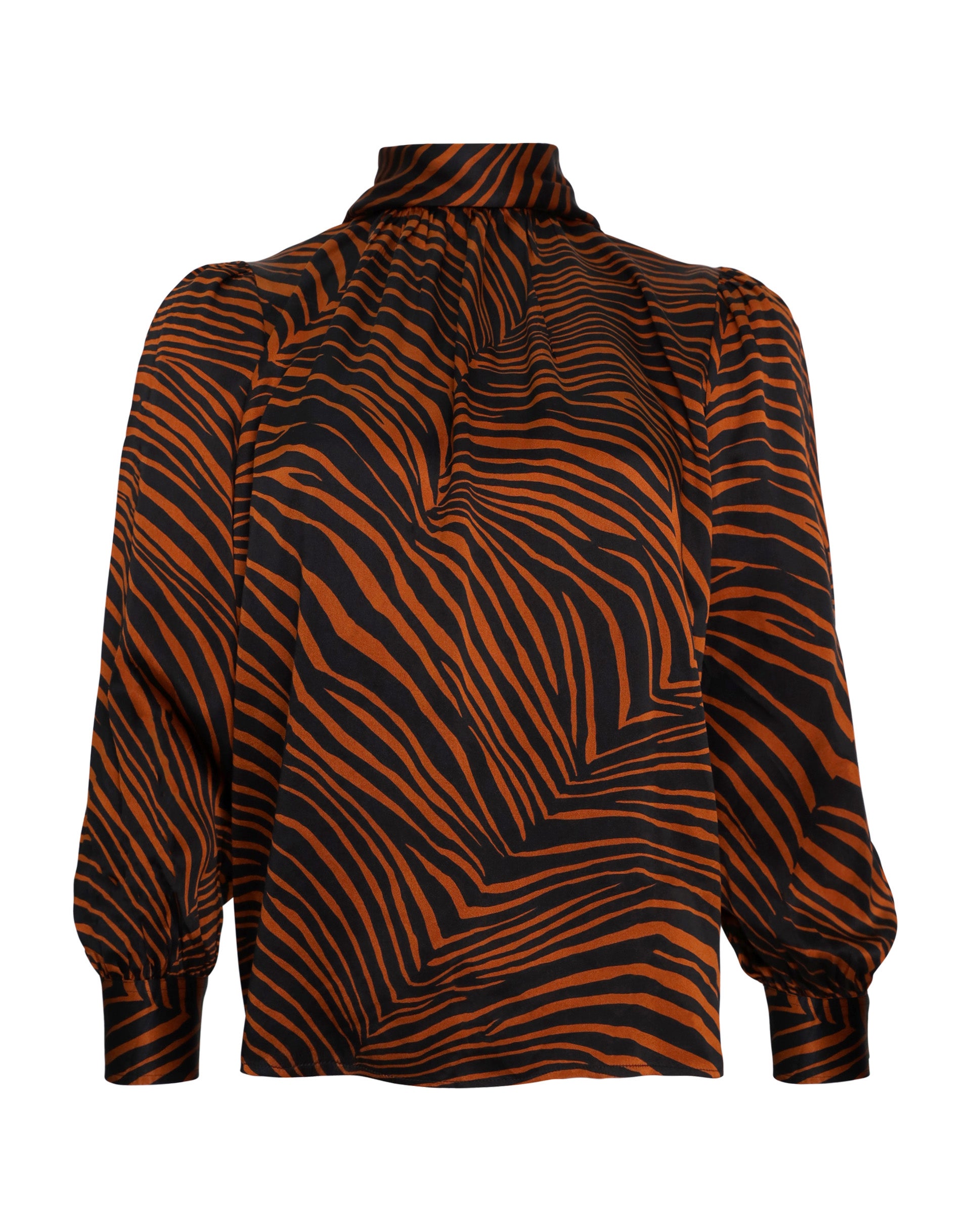 Tiger Print Satin Shirt
