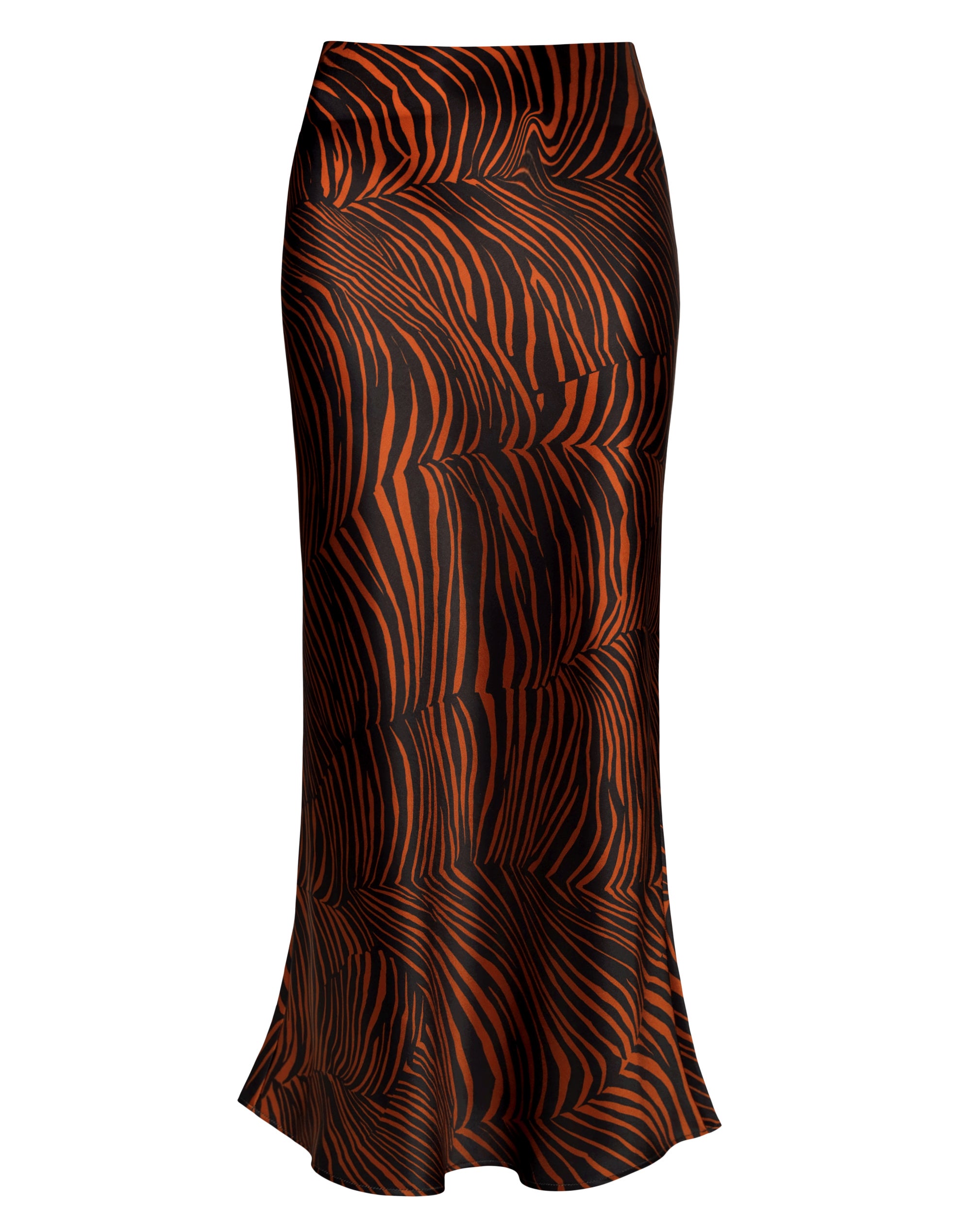 Tiger Print Satin Skirt