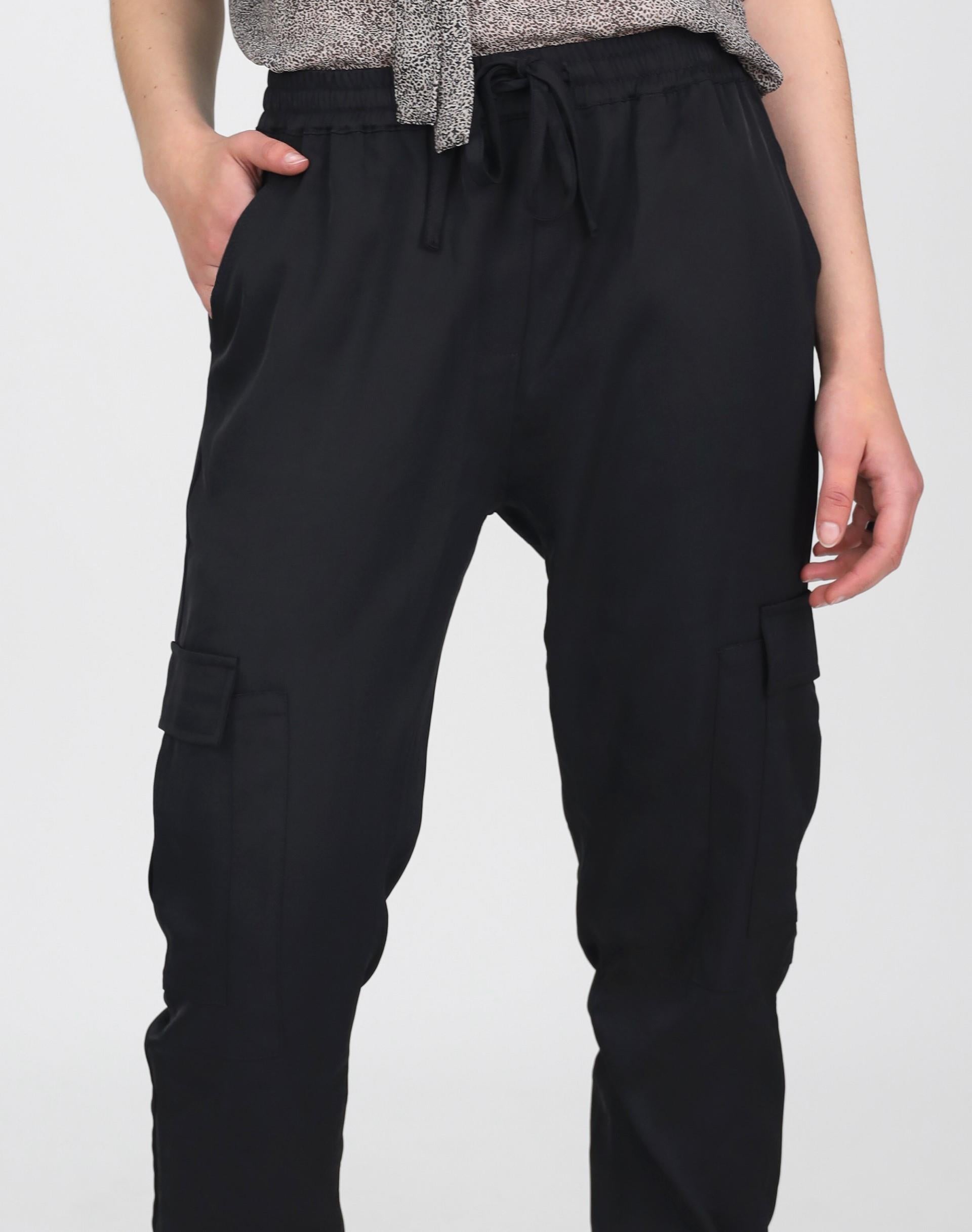 Twill Cargo Pant - Black - Pants - Full Length - Women's Clothing - Storm
