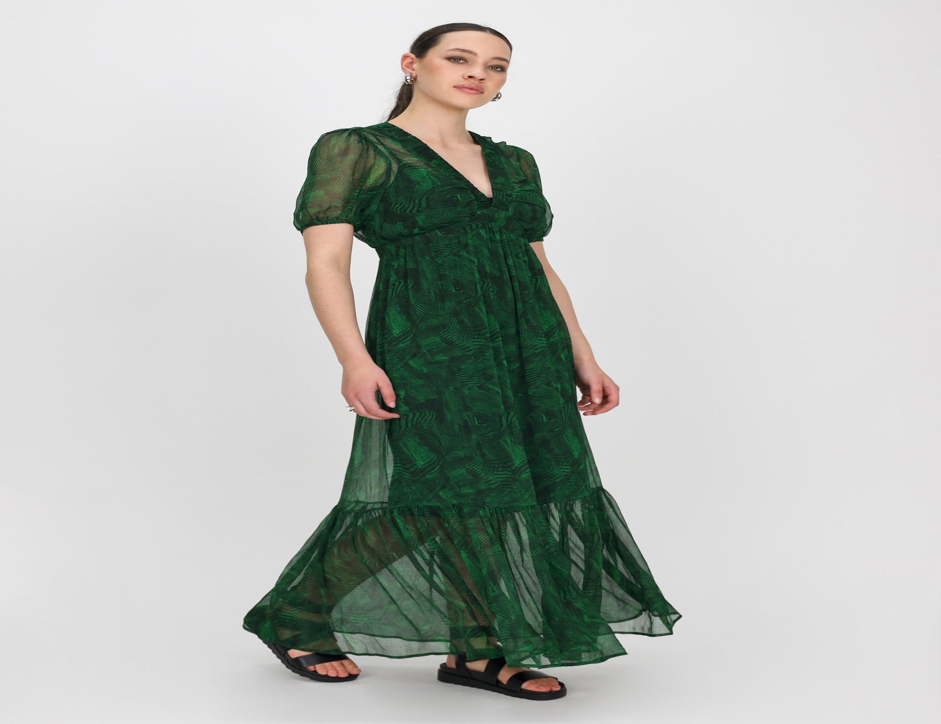 V-Neck Nadja Print Dress - Multi - Dress - Maxi - Women's Clothing - Storm