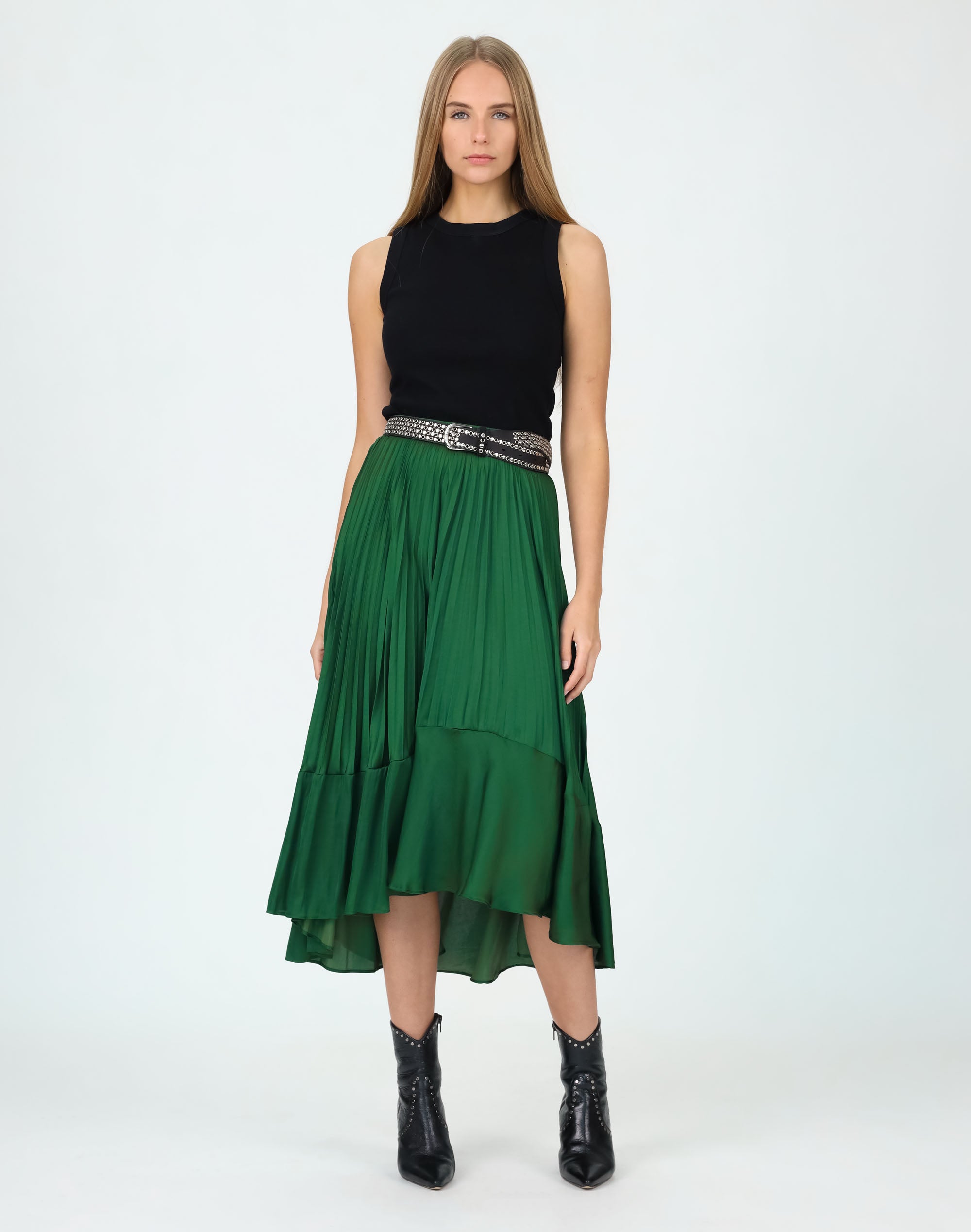Westbay Pleated Satin Skirt